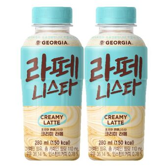 조지아 라떼니 스타 크리미 라떼 280mlx24개