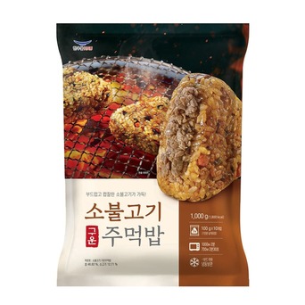 한우물 구운주먹밥 3종 100g x30 소불고기+치즈닭갈비 튀김 요리 감자 컵