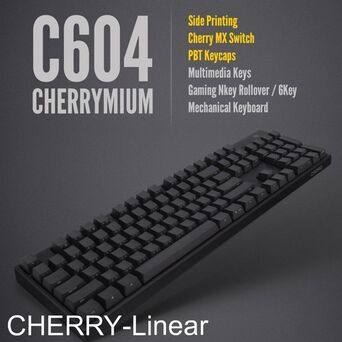 키보드 C604 체리미엄 PBT 측각 저소음 적축 기계식 게이밍 사무용 인체공학 커스텀 청축 적축 갈축 비교