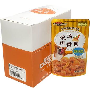 도기맨 완소 파우치 치킨베이스 80g 치즈 야채 12개 강아지장난감 강아지집 강아지밥그릇 강아지옷 애