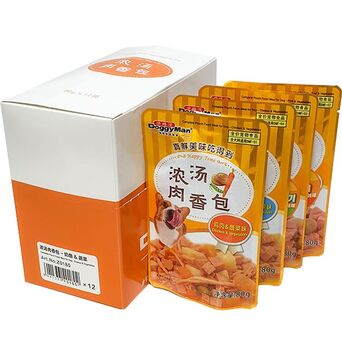 강아지장난감 도기맨 완소 파우치 80g 치킨 베이스 4종 12개 세트 강아지집 강아