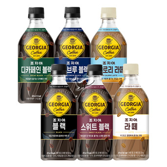 조지아 크래프트 470ml 6종/ 2세트 블랙2+스위트2+디카페인2+콜드브루2+카페라떼2+저칼로리라떼2 총12개
